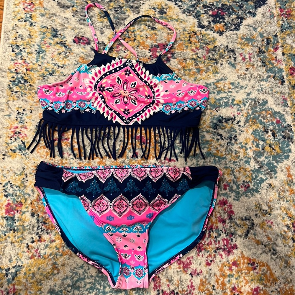 Girls Wonder Nation XL 2 Piece Bathing Suit.
